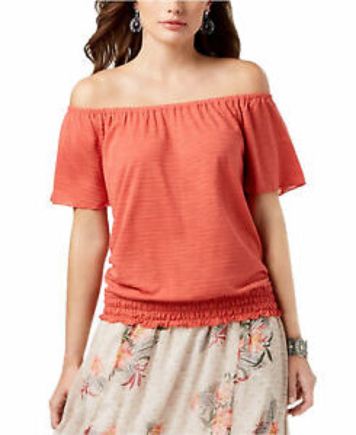 Top conversível ombro a ombro feminino Style &amp; Co, vermelho, tamanho pequeno