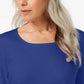 Karen Scott Blusa Feminina Gola Redonda Azul Tamanho Médio