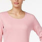 Karen Scott Top feminino com decote redondo rosa tamanho pequeno