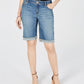 Shorts jeans femininos INC International Concepts com ajuste curvilíneo e acabamento contrastante, azul-marinho, tamanho 10