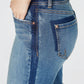 Shorts jeans femininos INC International Concepts com ajuste curvilíneo e acabamento contrastante, azul-marinho, tamanho 10