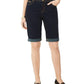 Shorts jeans femininos INC International Concepts com ajuste curvilíneo e acabamento contrastante, azul-marinho, tamanho 6