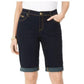 Shorts jeans femininos INC International Concepts com ajuste curvilíneo e acabamento contrastante, azul-marinho, tamanho 6