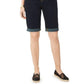 Shorts jeans femininos INC International Concepts com ajuste curvilíneo e acabamento contrastante, azul-marinho, tamanho 6