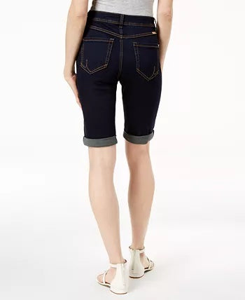 Shorts jeans femininos curvilíneos com punho Tikglo da INC International Concepts, azul, tamanho 8