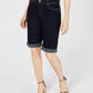 Shorts jeans femininos curvilíneos com punho Tikglo da INC International Concepts, azul, tamanho 8