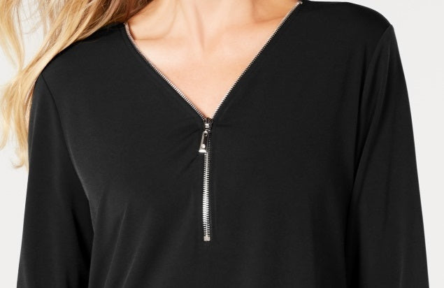 JM Collection Top Feminino com Zíper Preto Tamanho Pequeno