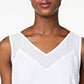 INC International Concepts Top feminino com acabamento transparente contrastante, branco, tamanho X-S