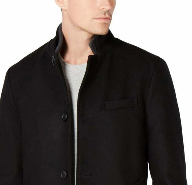 INC International Concepts Todd Slim Fit Topcoat Masculino Preto Tamanho X-Grande