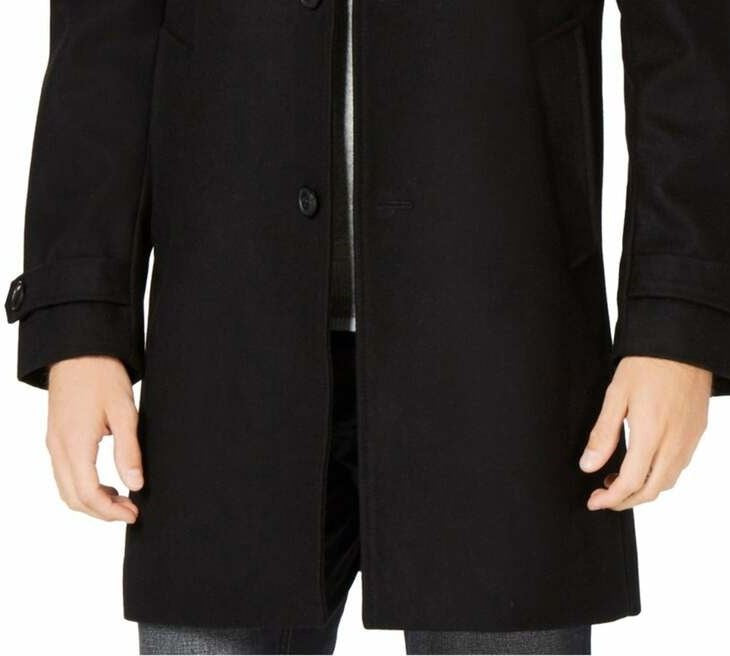 INC International Concepts Todd Slim Fit Topcoat Masculino Preto Tamanho X-Grande