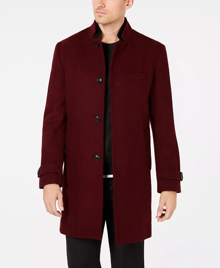 INC International Concepts Todd Slim Fit Topcoat Masculino Vermelho Tamanho Médio