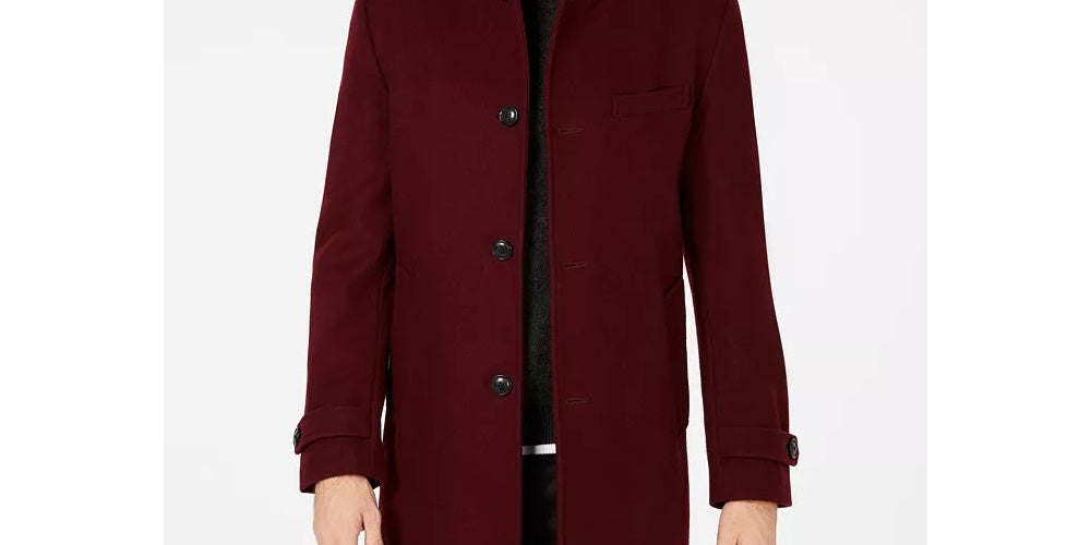 INC International Concepts Todd Slim Fit Topcoat Masculino Vermelho Tamanho Médio