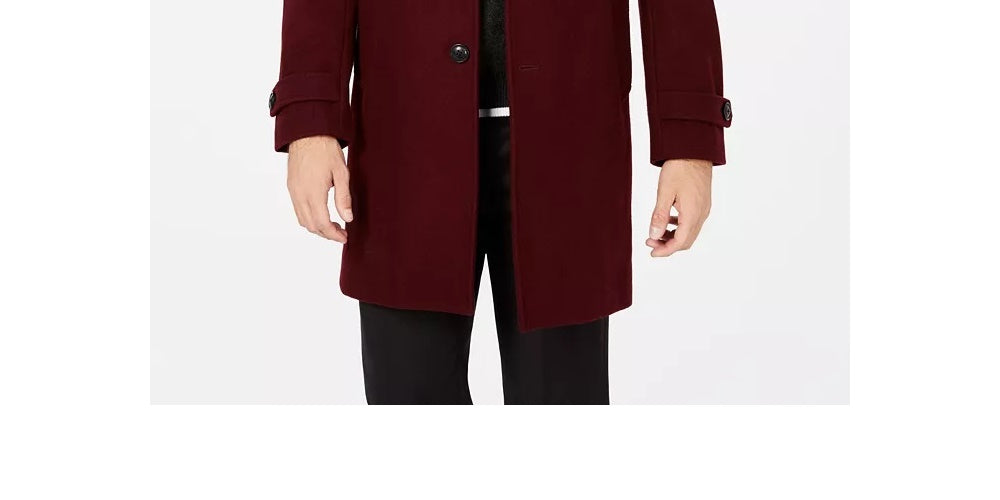 INC International Concepts Todd Slim Fit Topcoat Masculino Vermelho Tamanho Médio