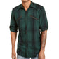 Camisa utilitária xadrez masculina INC International Concepts, verde, tamanho grande