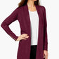 Cardigan feminino com frente aberta, tamanho XX-G, vermelho, da coleção JM