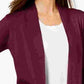 Cardigan feminino com frente aberta, tamanho XX-G, vermelho, da coleção JM