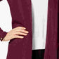 Cardigan feminino com frente aberta, tamanho XX-G, vermelho, da coleção JM