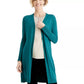 Cardigan feminino com mangas amarradas JM Collection, verde escuro, tamanho grande