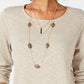 Blusa de malha waffle feminina Style &amp; Co, bege, tamanho pequeno