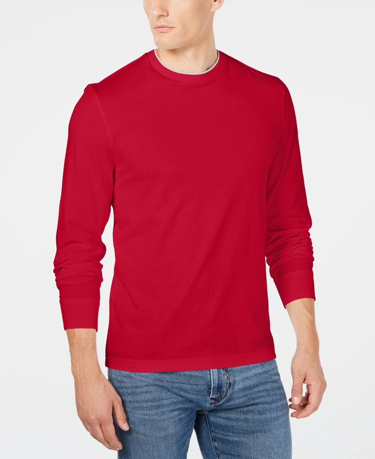 Camiseta masculina Club Room Doubler Crewneck vermelha tamanho X-G
