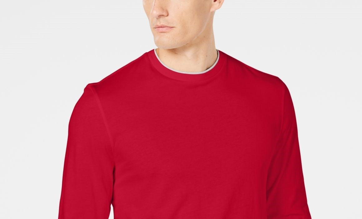 Camiseta masculina Club Room Doubler Crewneck vermelha tamanho X-G