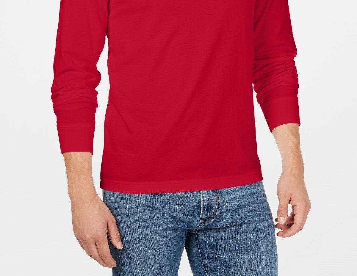 Camiseta masculina Club Room Doubler Crewneck vermelha tamanho X-G