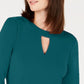 Blusa feminina Charter Club com manga sino e decote em V, verde-escuro, tamanho médio