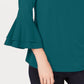 Blusa feminina Charter Club com manga sino e decote em V, verde-escuro, tamanho médio