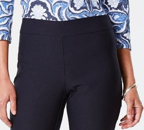 Calças Ponte Femininas Charter Club Cambridge Pull-On, Comprimento Regular e Curto, Azul Brilhante, Tamanho 4
