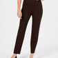 Calça feminina Charter Club Pull On Ponte Knit Marrom Tamanho 8 Petite
