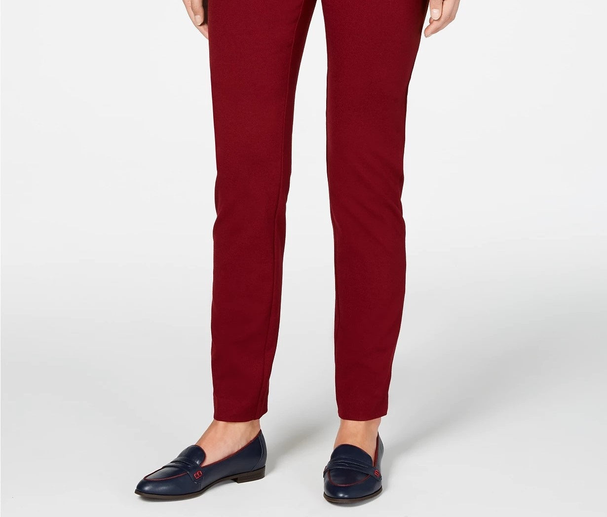 Calça feminina Charter Club Petite Pull-On Ponte-Knit, vinho, tamanho 2P