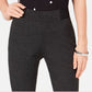 Calça skinny elástica exposta com cós largo Alfani feminina, preta, tamanho 10, pequena