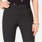 Calça skinny elástica exposta com cós largo Alfani feminina, preta, tamanho 4, pequena