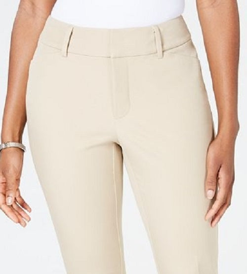 Calça feminina Charter Club Slim Fit, bege, tamanho 4