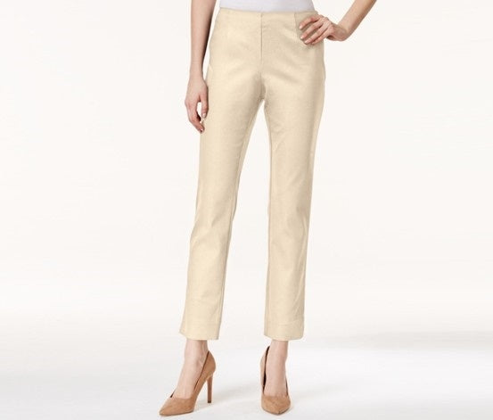 Calça feminina Charter Club Slim Fit, bege, tamanho 6