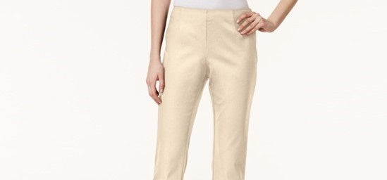 Calça feminina Charter Club Slim Fit, bege, tamanho 6