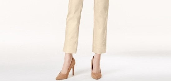 Calça feminina Charter Club Slim Fit, bege, tamanho 6