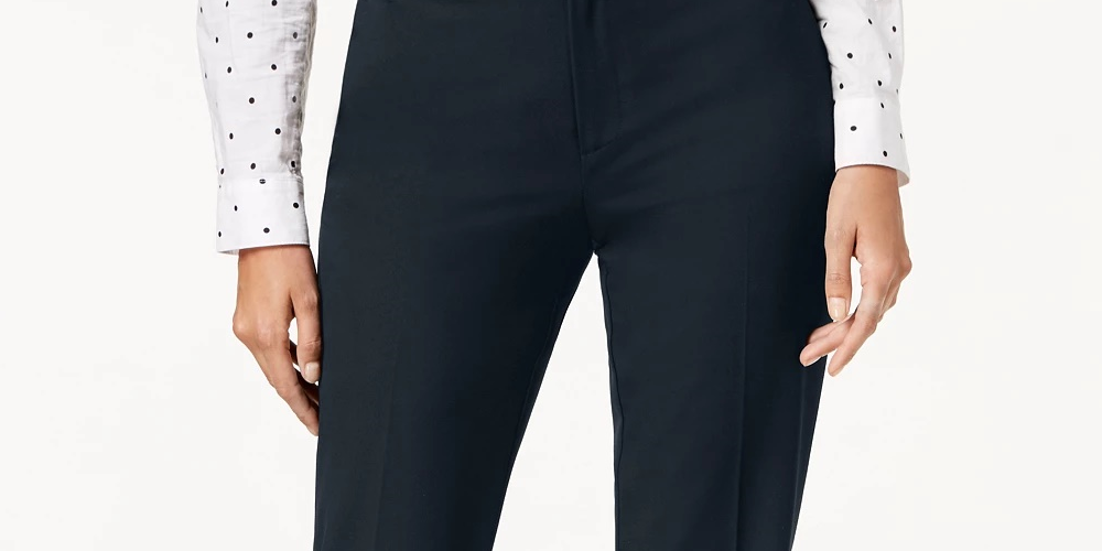 Calça feminina Charter Club Slim Fit, preta, tamanho 8