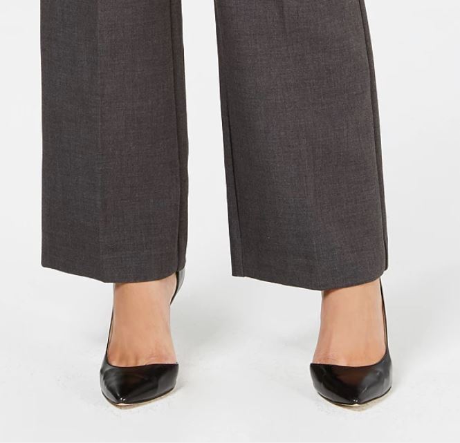 Calças femininas com cinto e controle de barriga Charter Club, cinza, tamanho 4