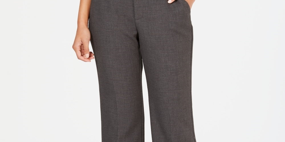 Calças femininas com cinto e controle de barriga Charter Club, cinza, tamanho 8