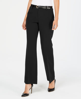 Charter Club Women's Belted Slim It Up Trousers  Black Size 6 Petite