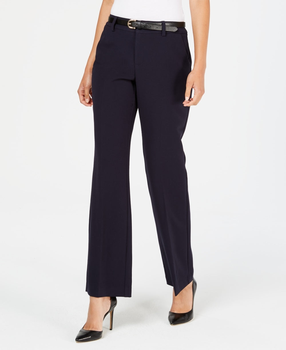 Calça feminina Charter Club Petite com cinto e ajuste slim, azul brilhante, tamanho 10 P