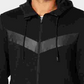 Id Ideology Moletom com capuz masculino com zíper Chevron, preto, tamanho pequeno