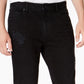Calça jeans masculina American Rag Slim Fit Stretch Destroyed, preta, tamanho 32x32
