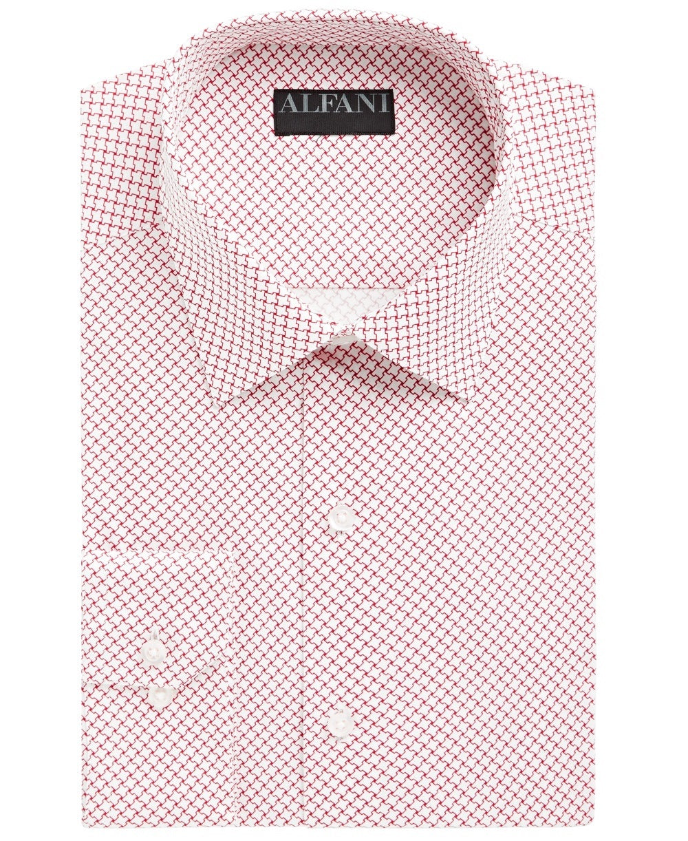 Camisa social masculina AlfaTech by Alfani Slim-Fit Performance Stretch Easy Care, branca, tamanho 15,5 x 32-33