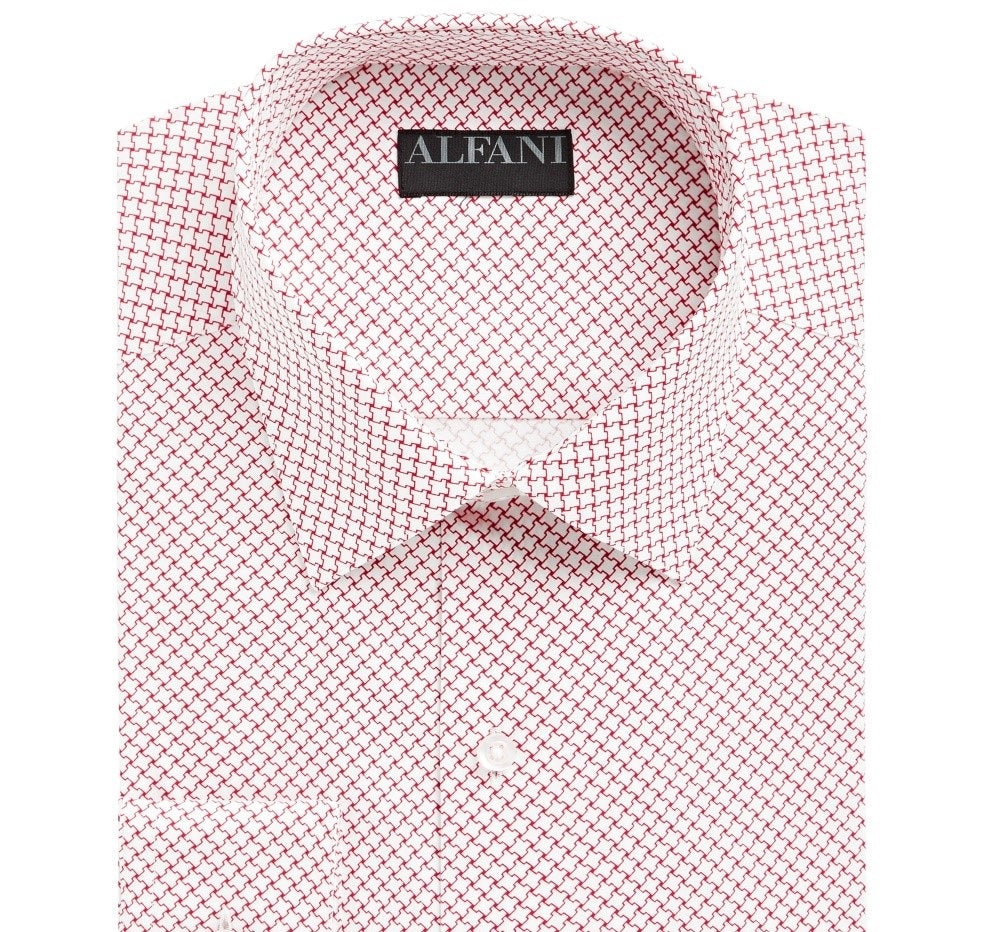 Camisa social masculina AlfaTech by Alfani Slim-Fit Performance Stretch Easy Care, branca, tamanho 15,5 x 32-33