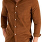 Camisa de veludo cotelê masculina Club Room marrom tamanho grande
