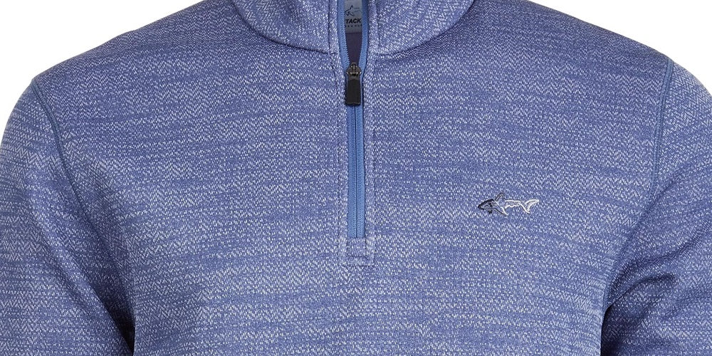 Suéter masculino Attack Life Rapiwarm com zíper de um quarto, estilo espinha de peixe, azul-marinho, tamanho extragrande