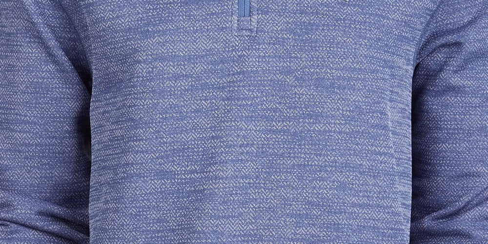 Suéter masculino Attack Life Rapiwarm com zíper de um quarto, estilo espinha de peixe, azul-marinho, tamanho extragrande