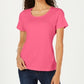Blusa feminina Karen Scott de manga curta e decote redondo, rosa, tamanho médio